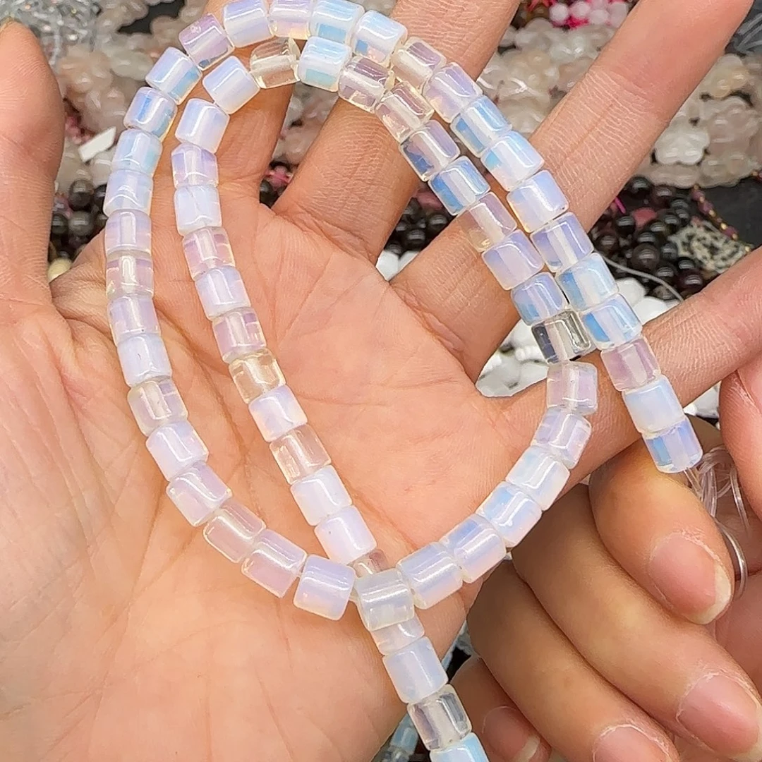 玛瑙/玉髓合金珠宝半成品蛋白石桶珠6mm一条