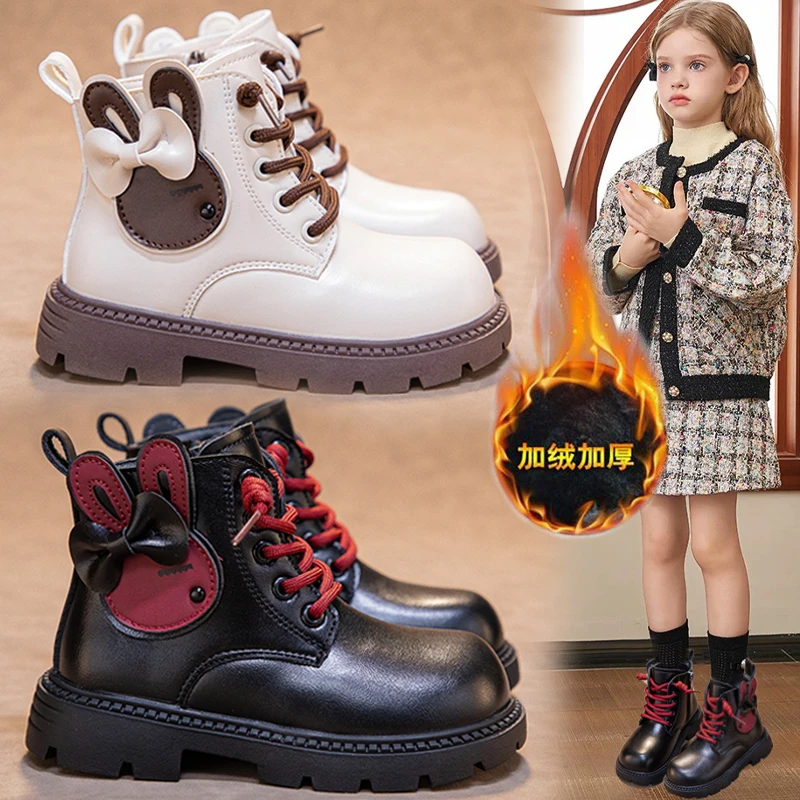 儿童靴子女宝宝鞋马丁靴冬季加绒棉鞋女童短靴秋冬2025新款BG98
