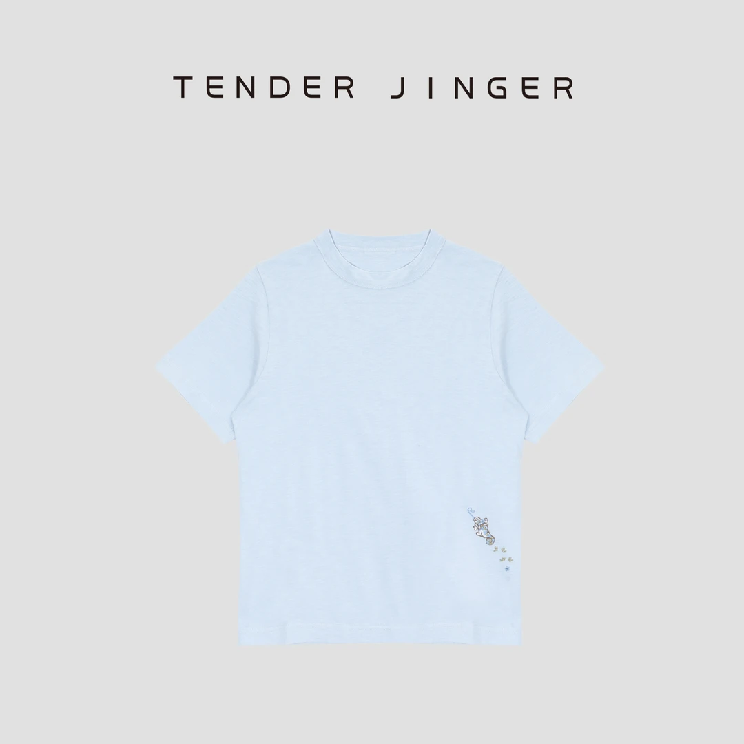 Tender Jinger圆领纯棉简约短袖T52FCC30437