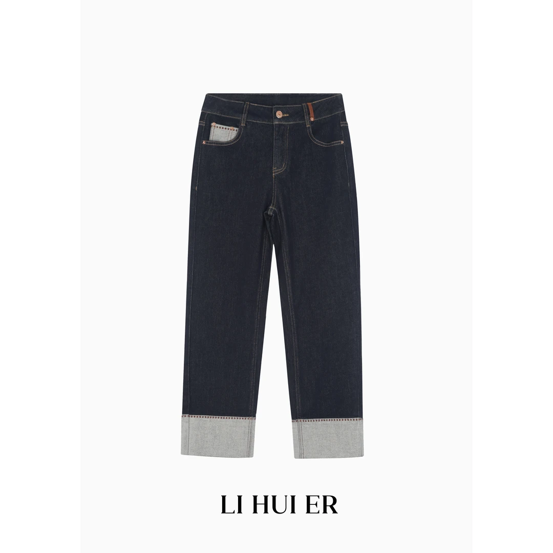 Li Hui Er【加洛交响曲】2025春夏季休闲设计师款牛仔裤3008