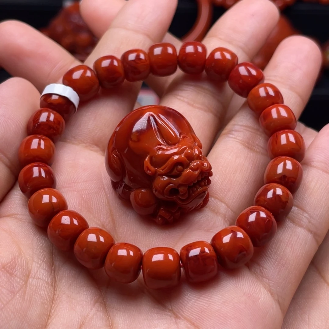 南红玛瑙珠宝奇石未镶嵌美***画吊坠➕单圈