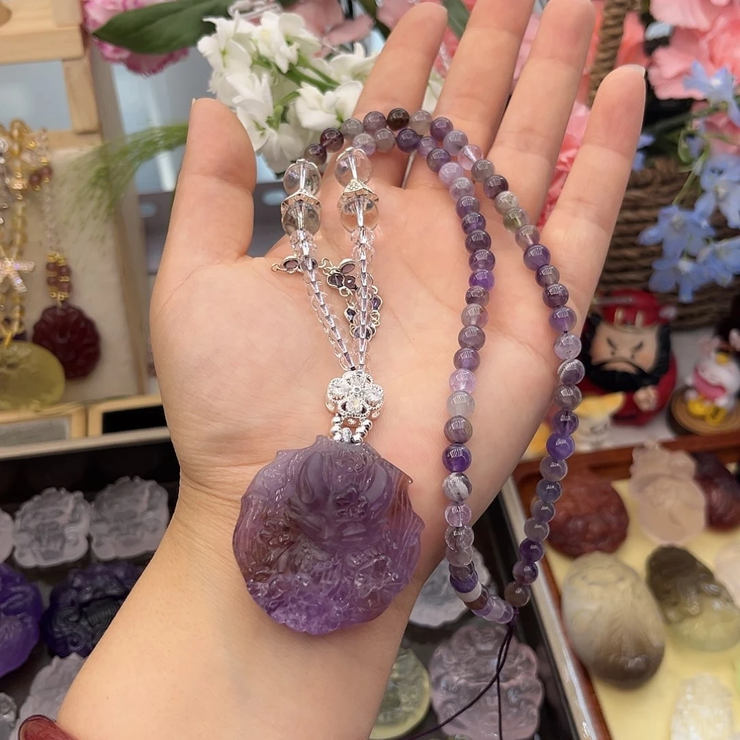 未镶嵌颈饰紫晶紫水苏苏65