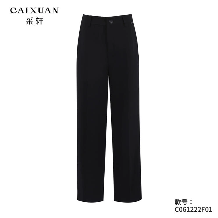 C061222F01CAIXUAN采轩【夏款】高腰显瘦垂坠直筒西装长裤