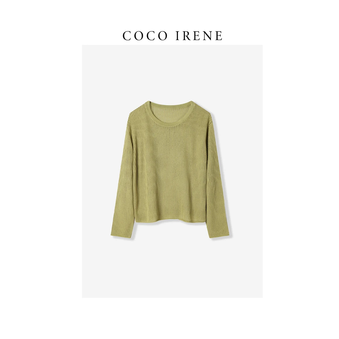 特价款77102夏季新款慵懒感微透百搭针织上衣女Q