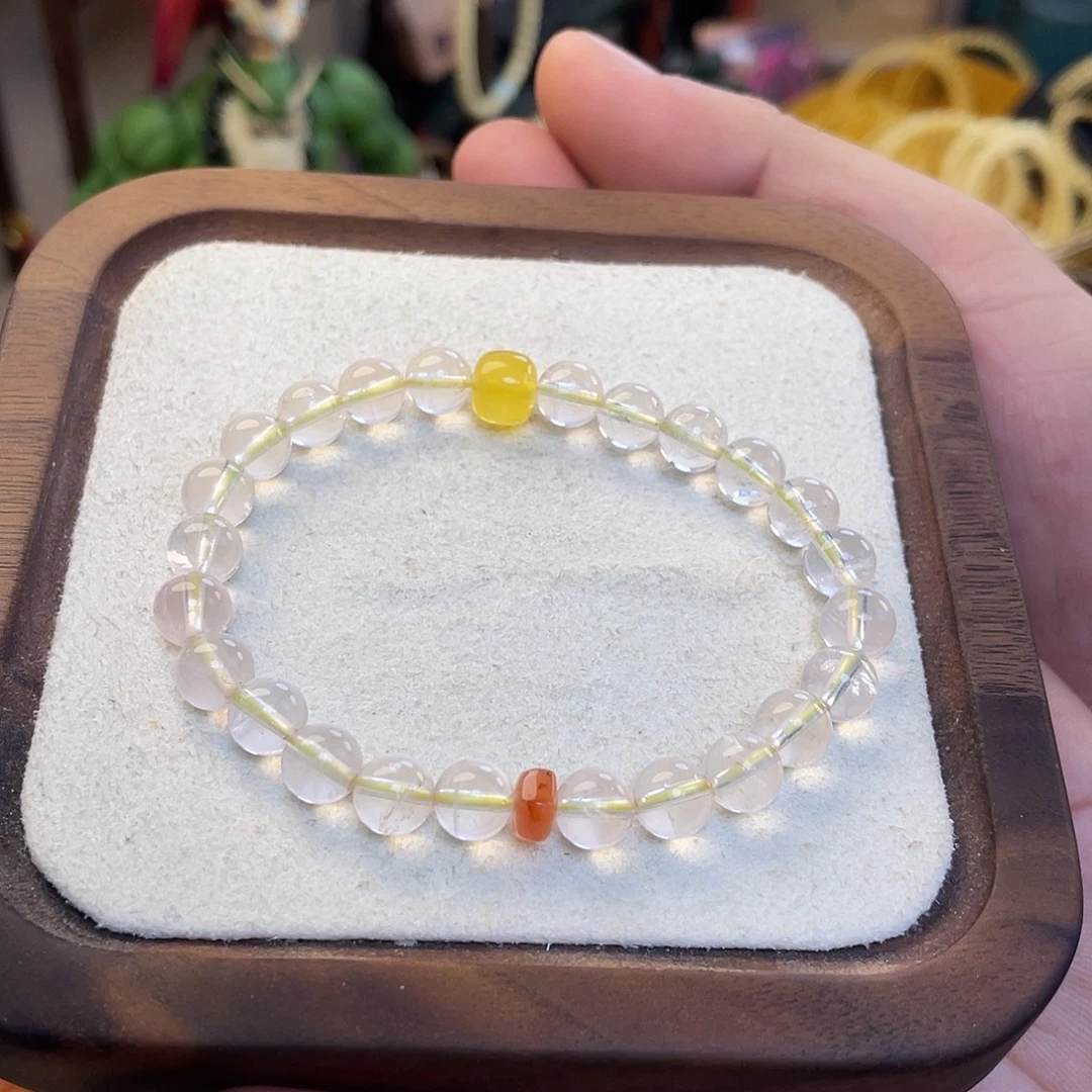 蜜蜡未镶嵌手串蜜蜡顶珠