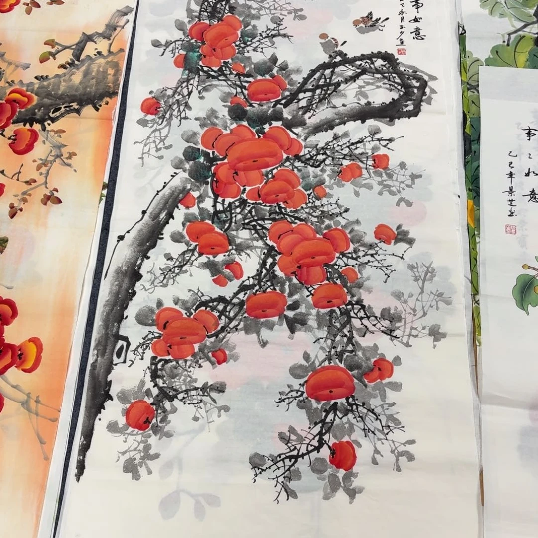 国画140×70手绘画画画