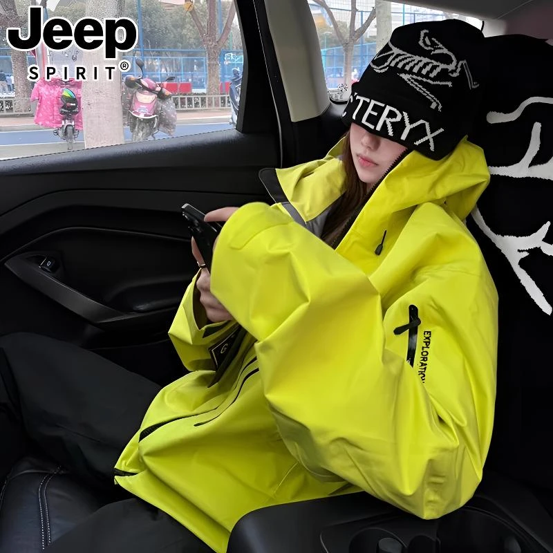 JEEPSPIRIT冲锋衣男女2025新款秋冬季美式三合一防风防水登山外套