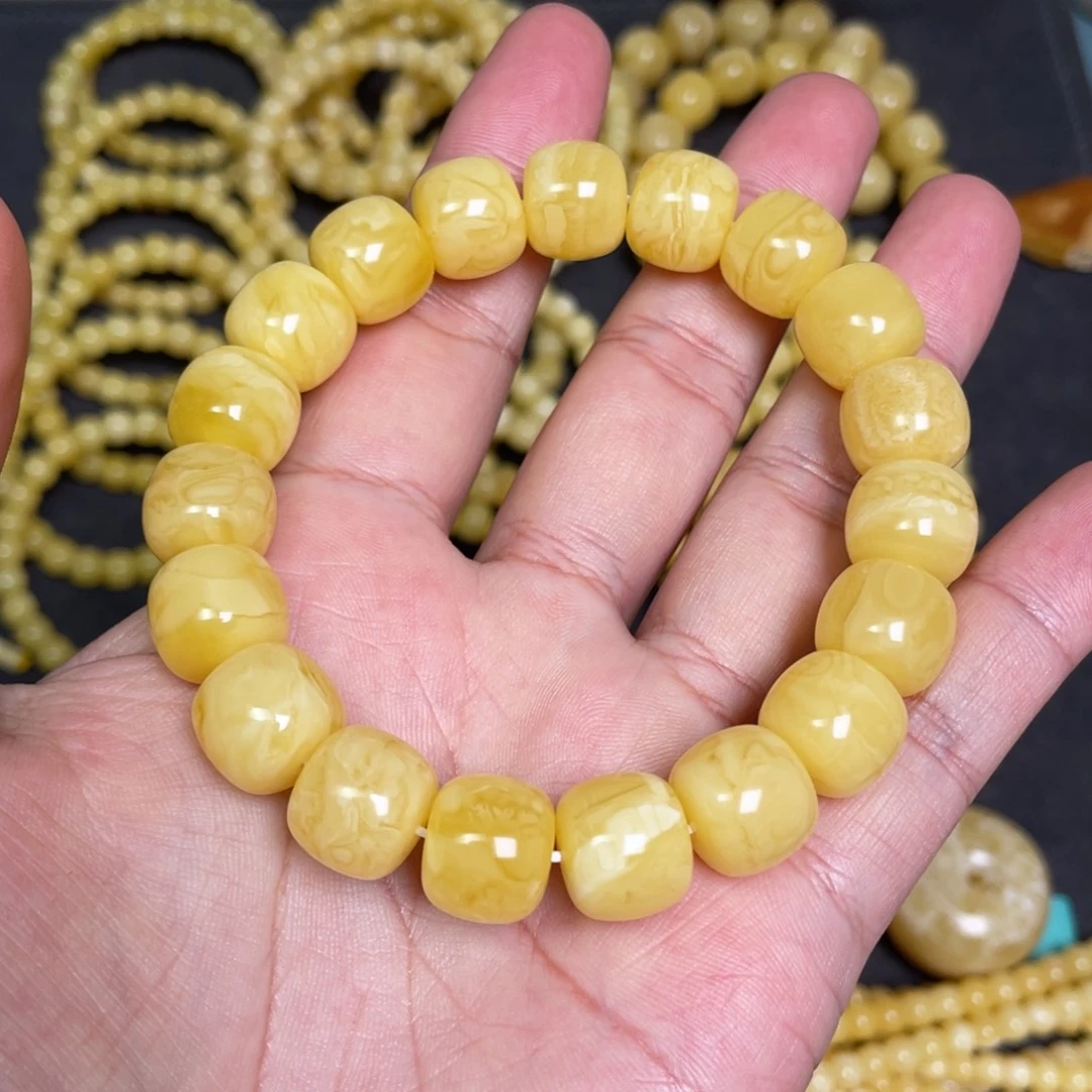 蜜蜡未镶嵌裸石蜜蜡手串13.4mm