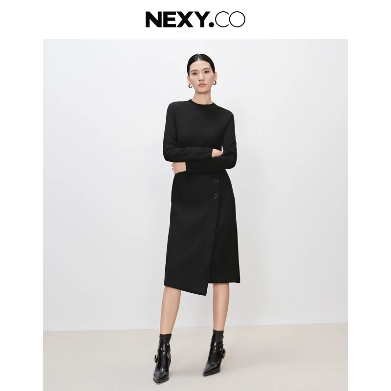NEXY.CO/奈蔻连衣裙轻奢连衣裙优雅设计师时尚通勤XF05111W0