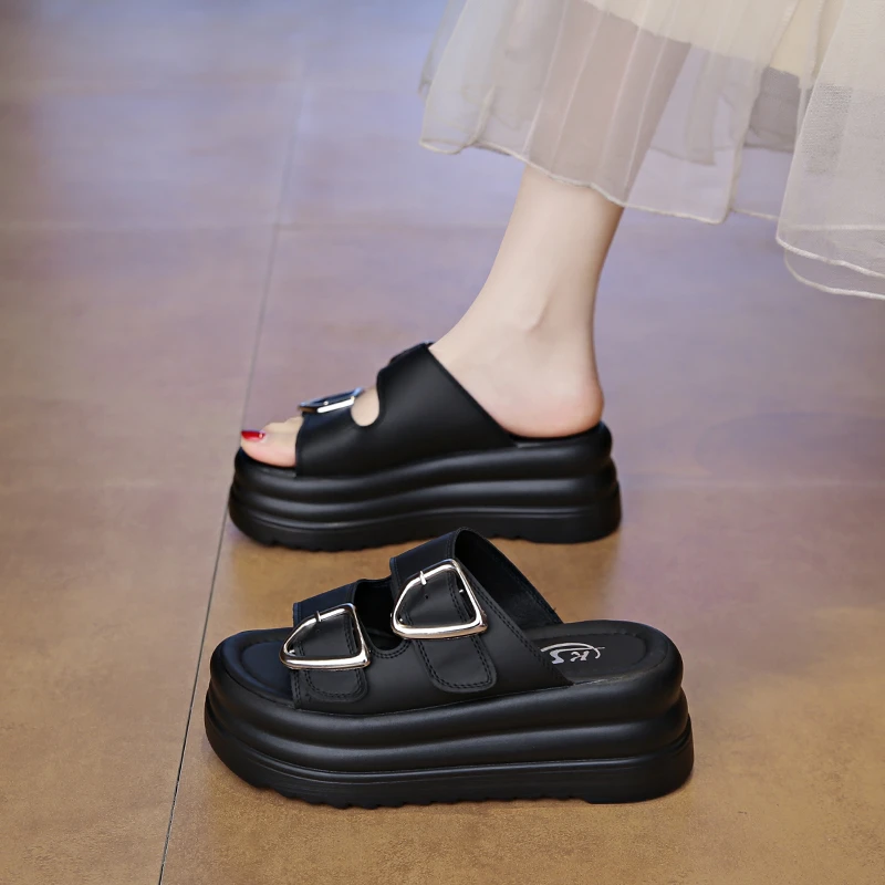 小码33厚底增高拖鞋女外穿2025夏季新款松糕软底配裙子时尚凉拖女