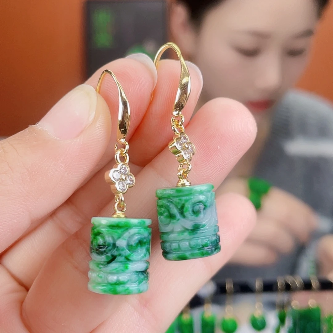 翡翠未镶嵌耳饰饰品