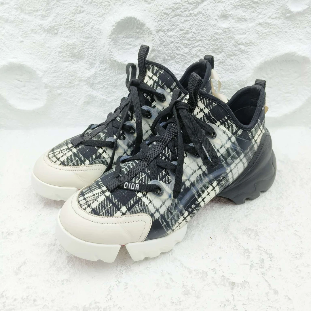 99新 DIOR/迪奥 dior/迪奥/黑白格子休闲鞋/37码/非全新
