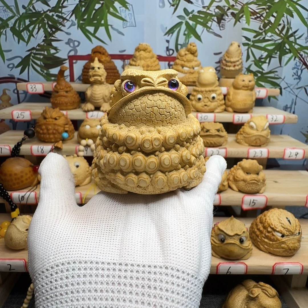 竹竹根雕手工雕刻鹰嘴蟾