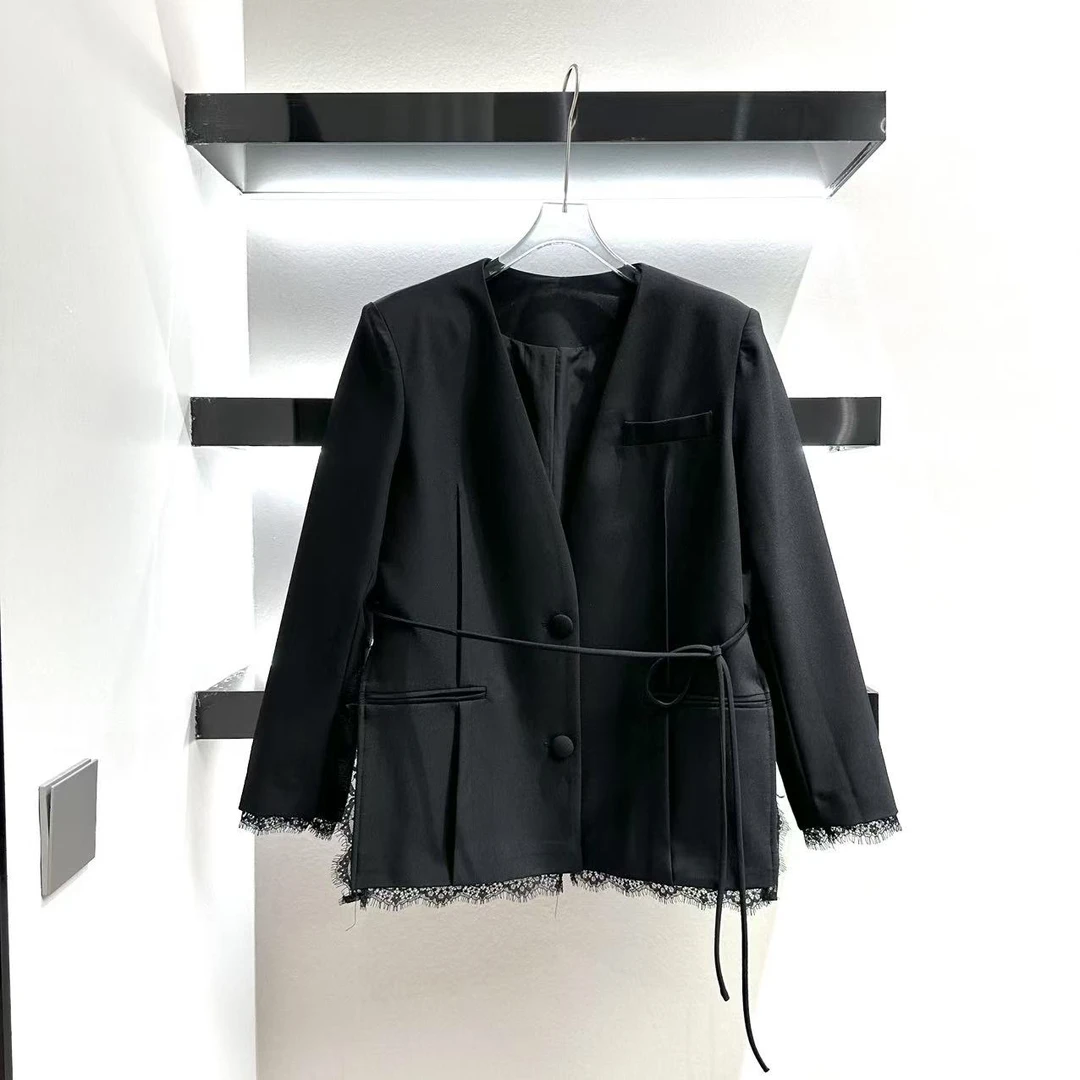 191509【艾米精品】春装韩系时尚气质宽松高级设计感休闲西服外套