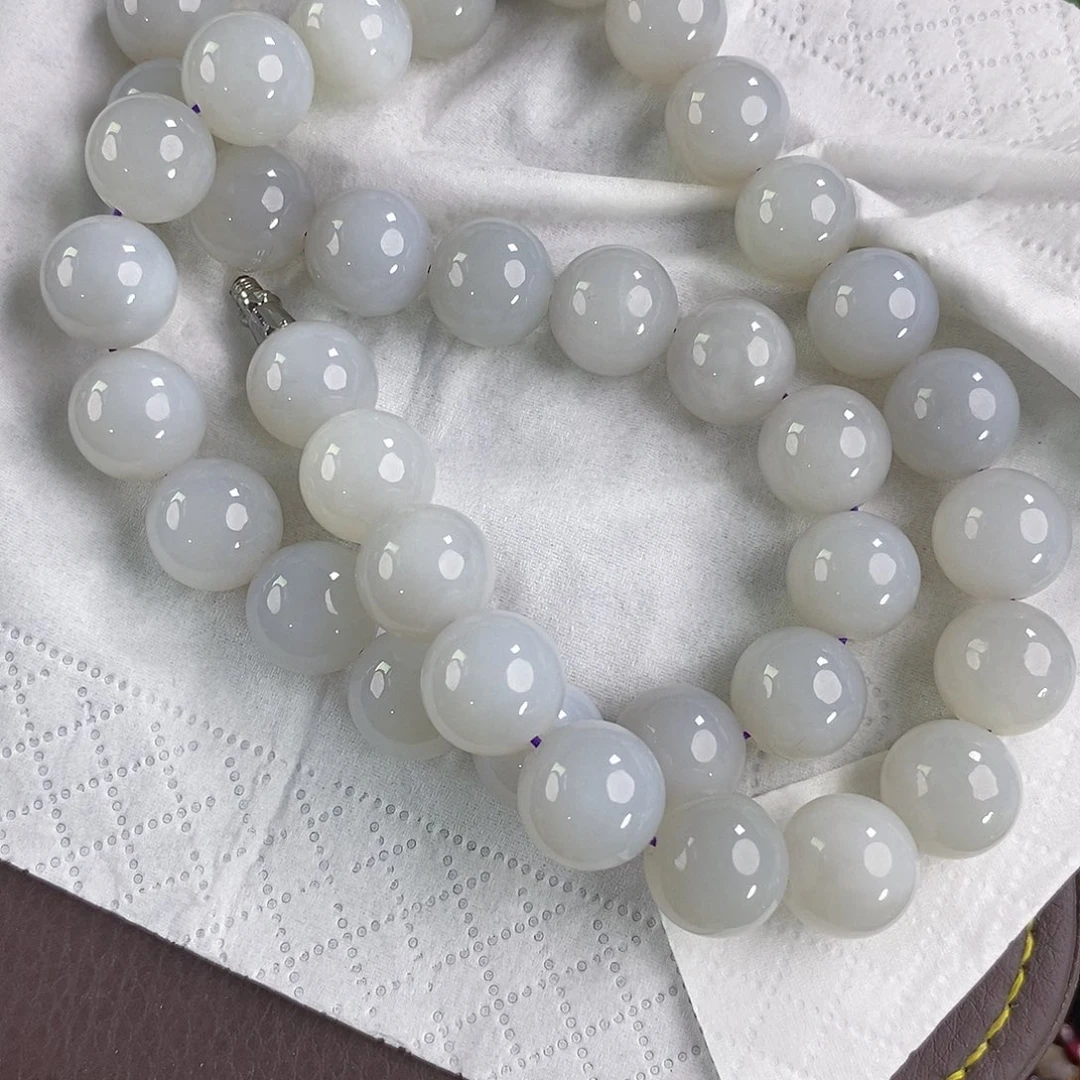 和田玉未镶嵌颈饰12烟紫