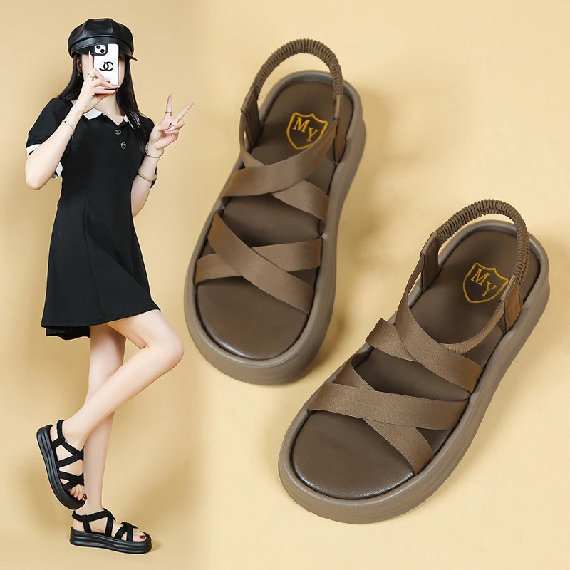 TAFN凉鞋女2025夏季新款潮搭学生厚底休闲外穿运动沙滩鞋女ins潮