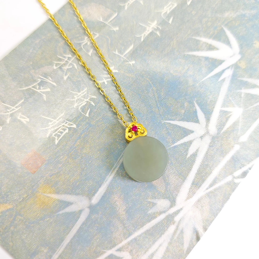 天然和田玉 经典国风圆形无事牌 多样性发货拍一发一H352