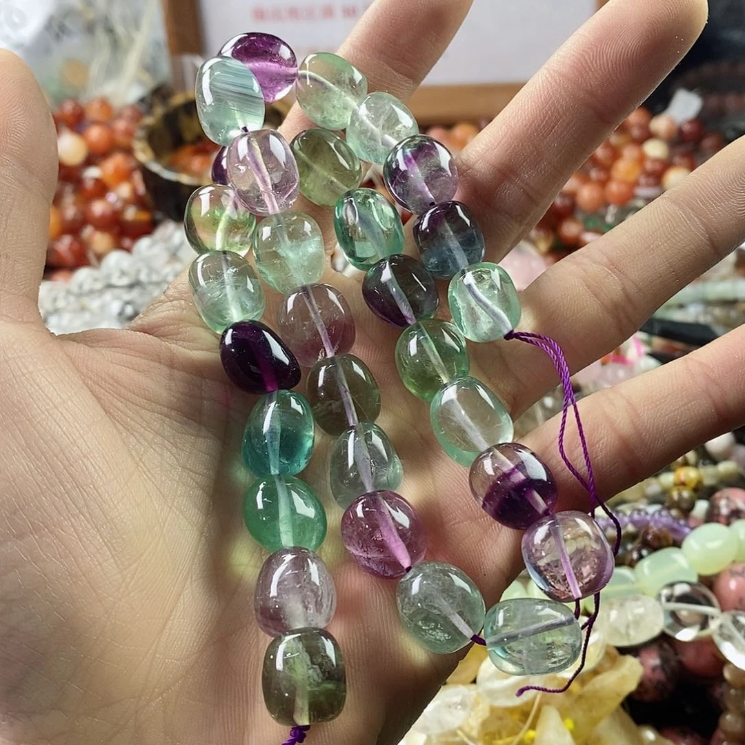 玛瑙/玉髓珠宝半成品未镶嵌一条天然萤石C15