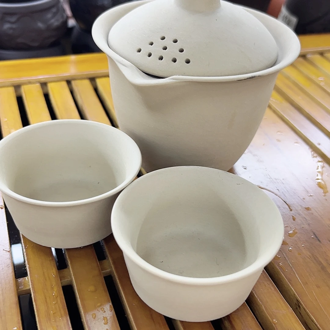 粗陶一壶两杯带包装旅行