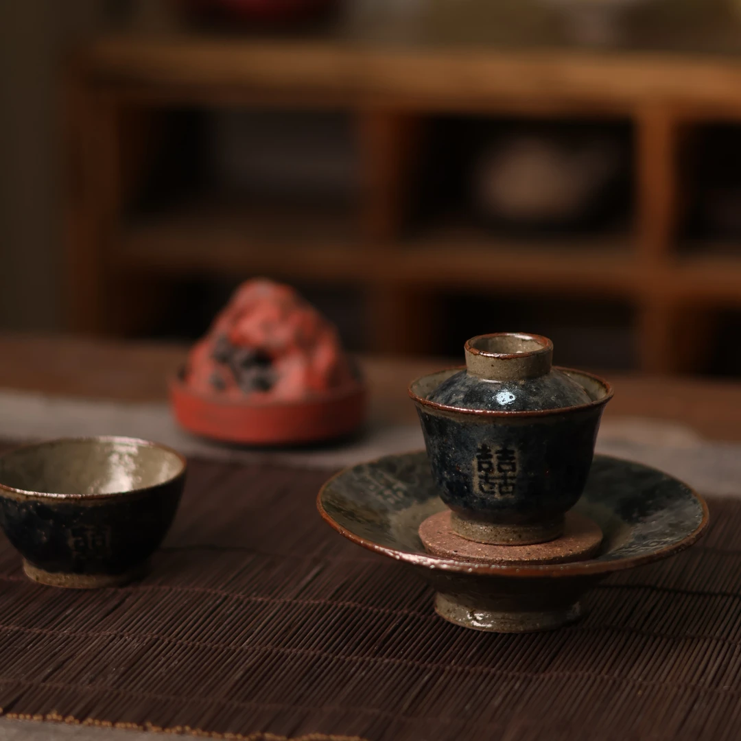【夷嘉茗友】青花主人杯，盖碗。壶承。