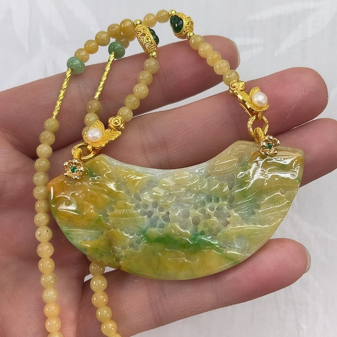 翡翠合金吊坠(赠链)国风