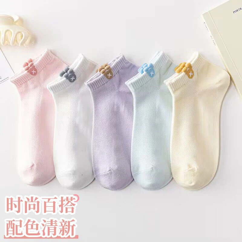 袜子女款短袜春夏季薄款可爱少女浅色系船袜学生透气防臭低帮女袜