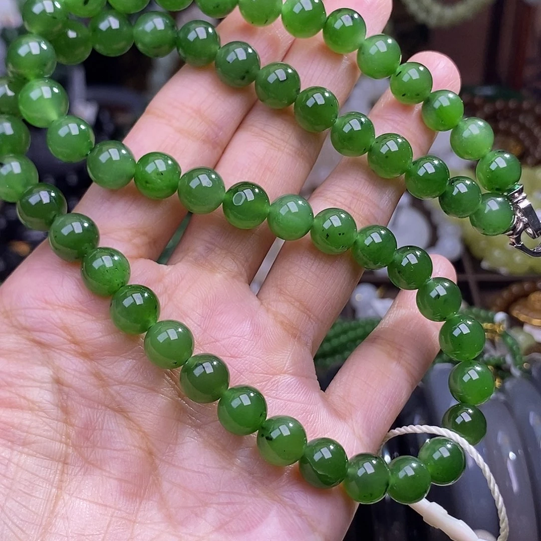 和田玉未镶嵌颈饰孤品清货价碧玉项链8m