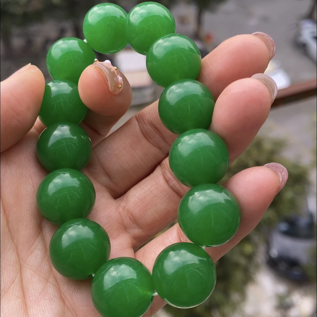 寿山石雅安绿石挂件吊坠古风佛珠手串念珠链挂件书法篆刻挂件礼品