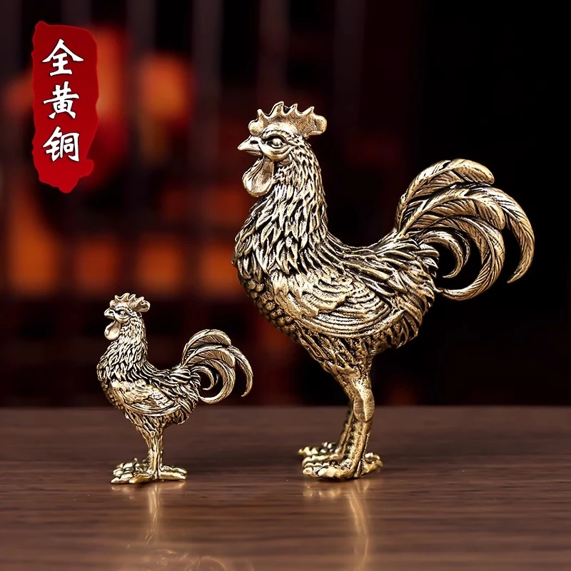 黄铜十二生肖大号公鸡摆件桌面茶宠家居客厅酒柜装饰品吉祥物摆件