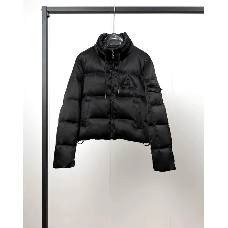 6001#白鹅绒抗寒保暖显瘦A字母刺绣立领抽绳字母A