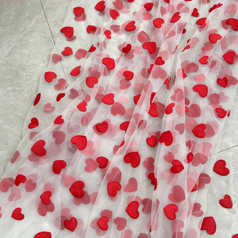 【红爱心】刺绣网纱2米长1.5米宽