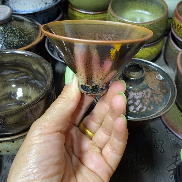 茶盏建阳建盏微瑕斗笠