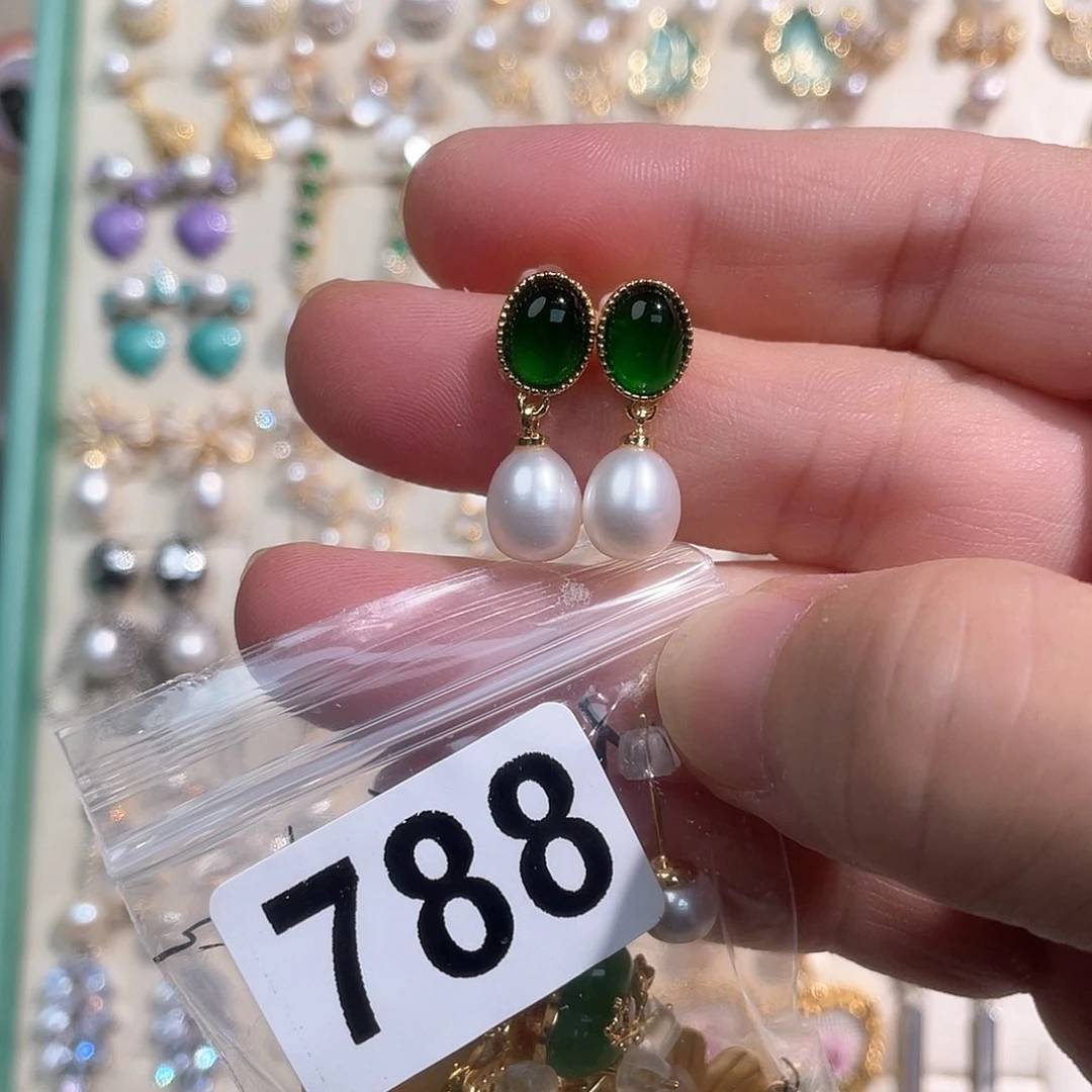 合金淡水珍珠耳饰小****婆