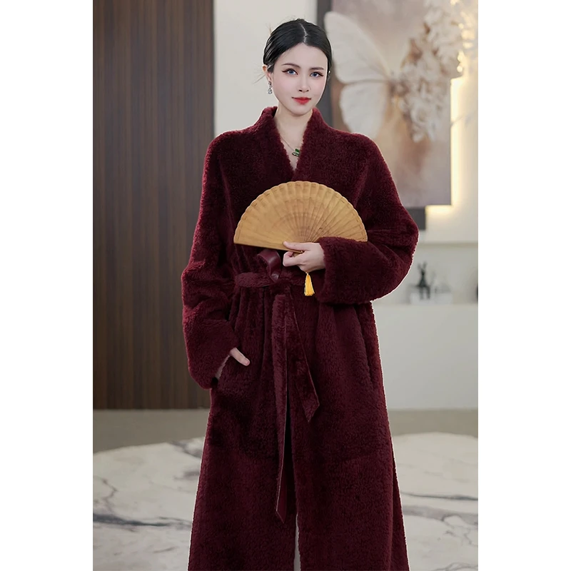 【华灯初上】超软超轻顶奢进口拉贡长款皮毛一体皮草外套女