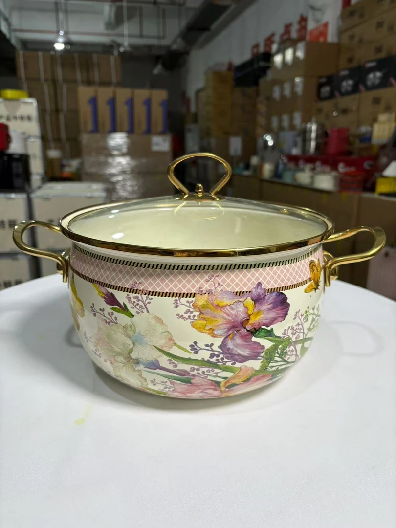 欧式搪瓷双耳大容量家用汤锅