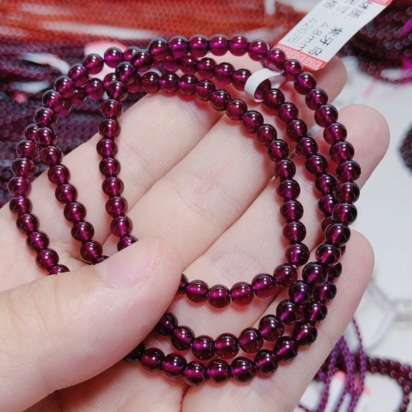 【闪购商品】手链未镶嵌石榴石（紫牙乌）s***n4.8毫米