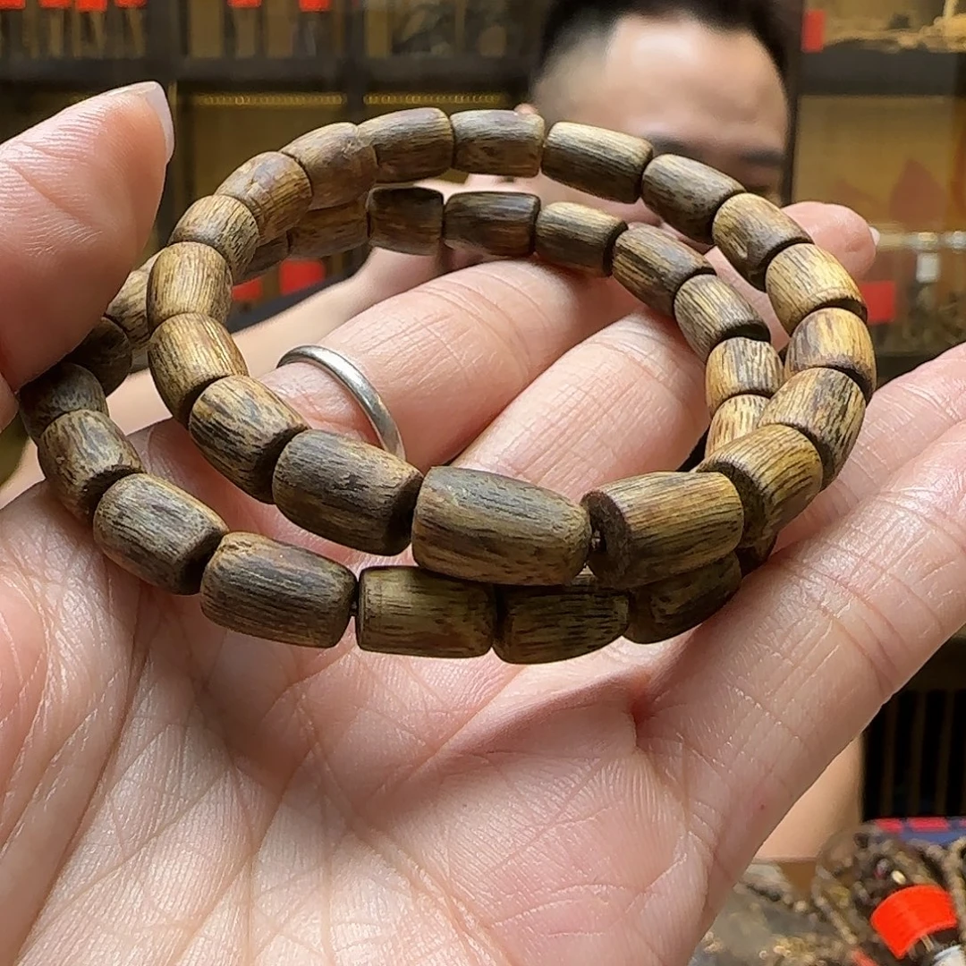 沉香手串9奇楠桶珠单圈 g+多样性发一串