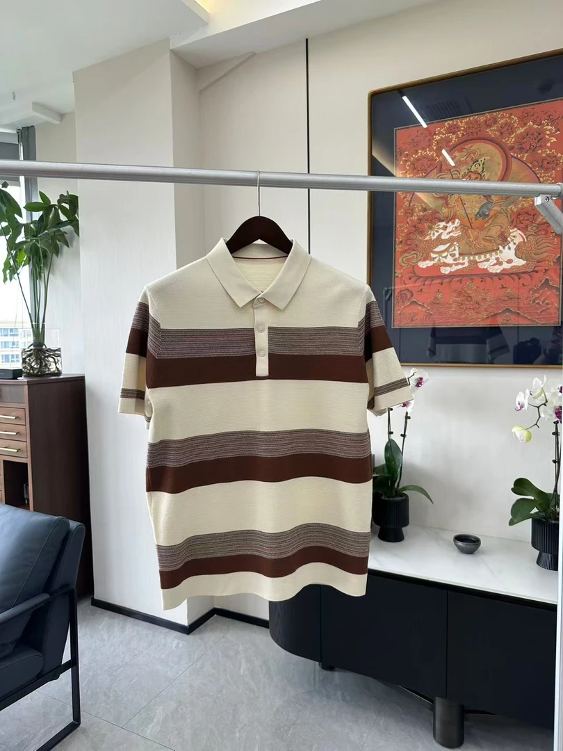 老钱风简洁针织短袖