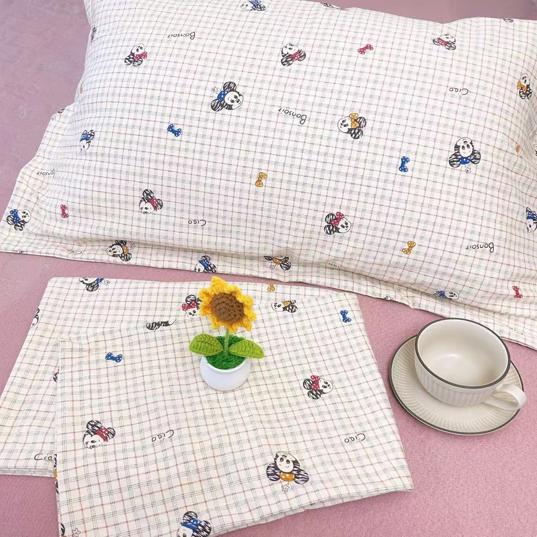 （晚安米奇）50*80小清新透气简约吸汗枕套