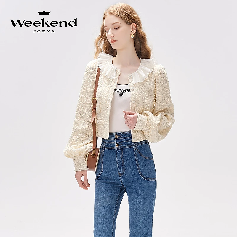 卓雅周末23秋新品珍珠扣小香风短外套WJWDCA57