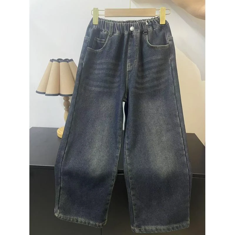 411161《5-13》优选韩版儿童休闲舒适洋气洋气加绒牛仔裤