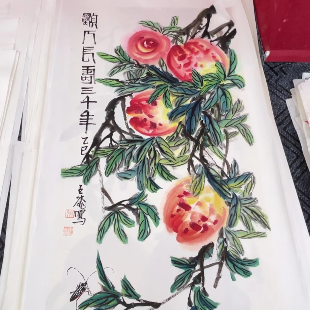 国画三尺花鸟作品