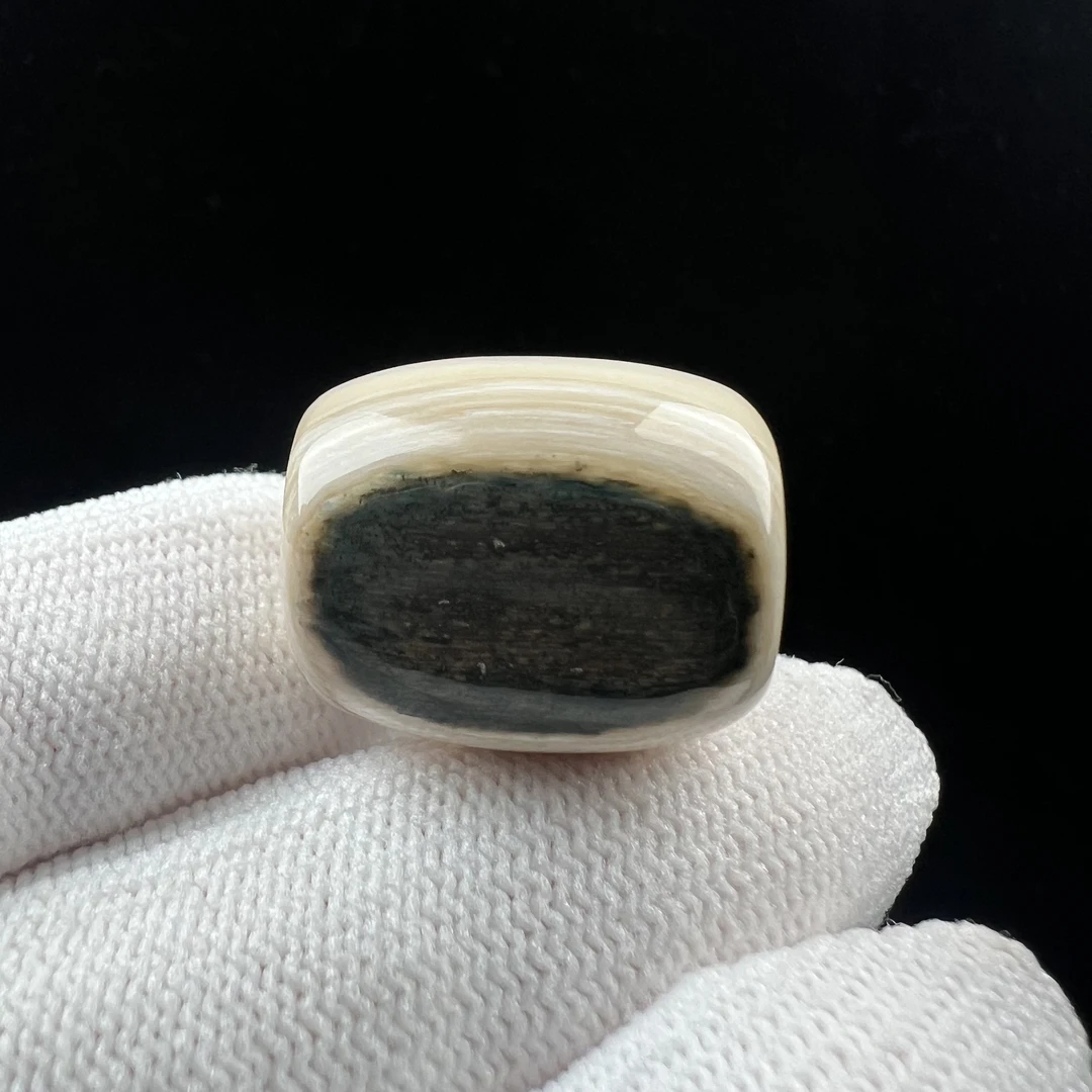 A2992天然猛犸牙蓝眼睛 桶珠 墩子18*21mm支持鉴定 假一罚四