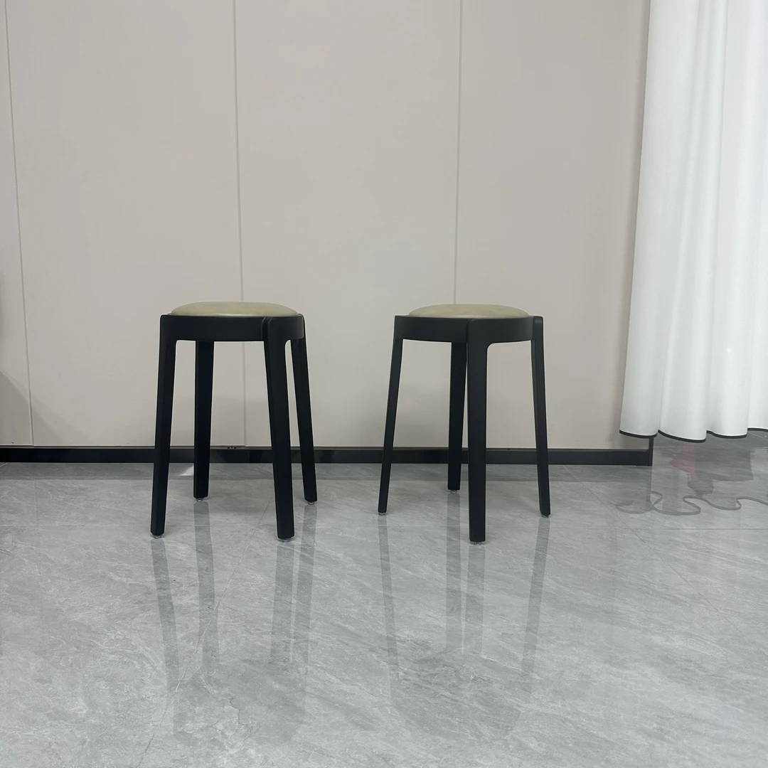 MS45风车凳子｜高端白蜡木凳子 可叠放圆形网红旋转凳子