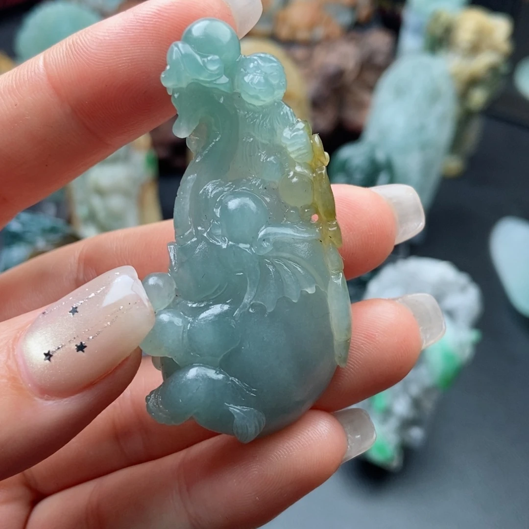 定制翡翠未镶嵌翡翠a货封猴拜象