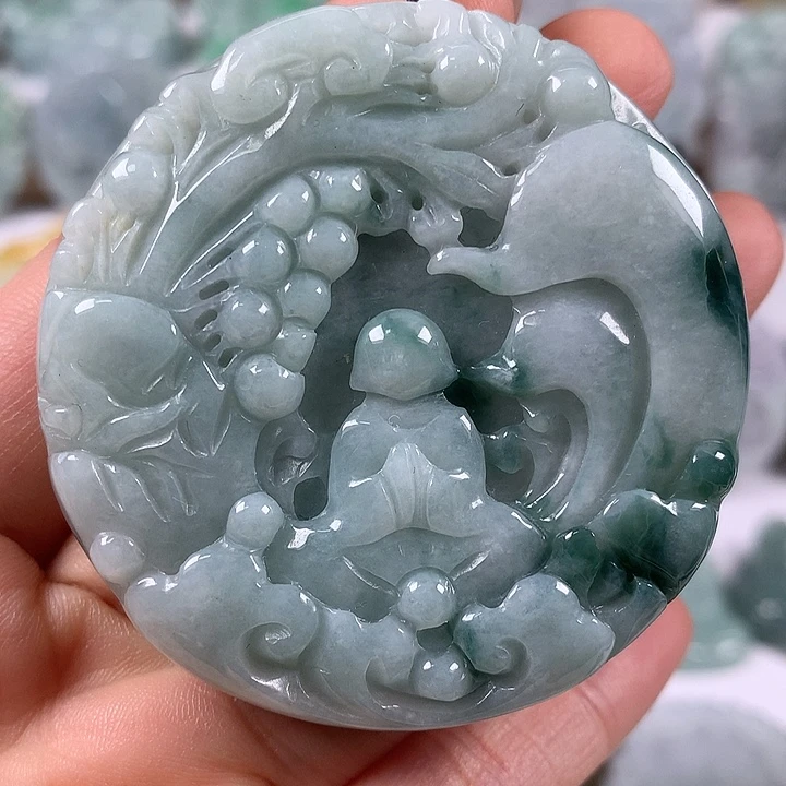 颈饰未镶嵌翡翠悟道福利两面工艺福利