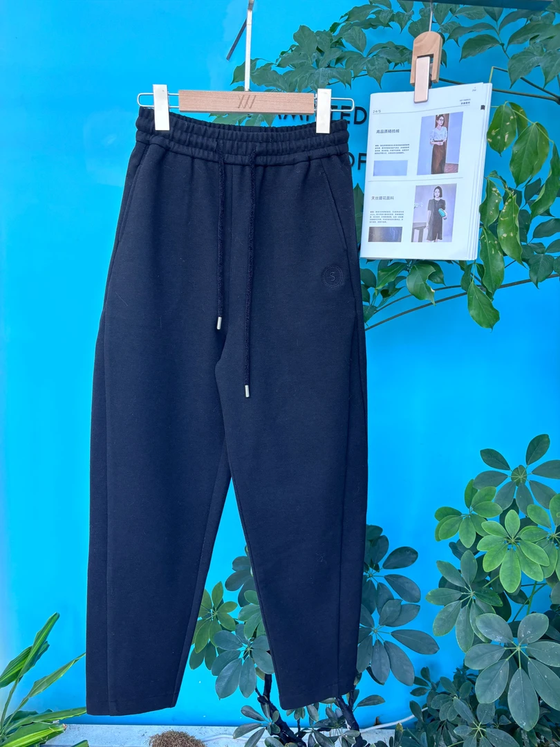 茜舞时尚百搭松紧腰绑带薄绒哈伦裤【635636】