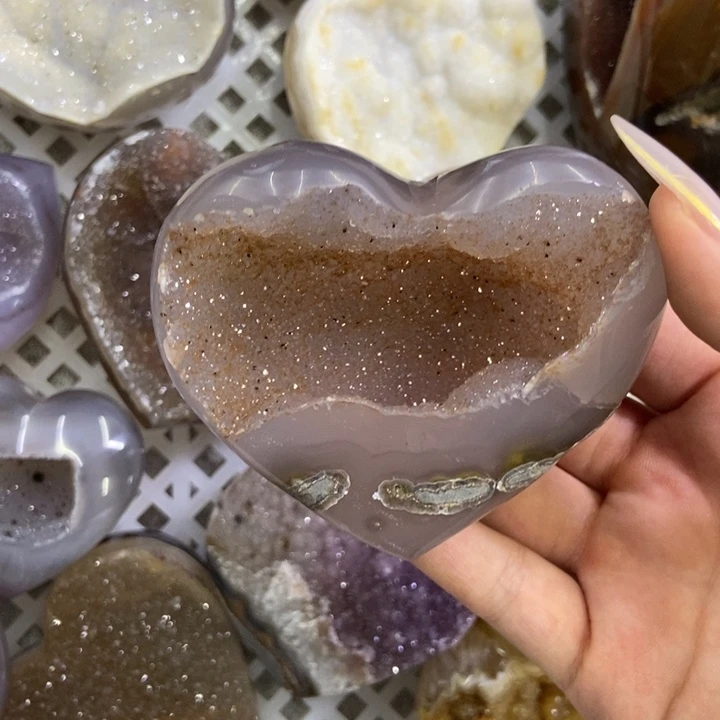 珠宝半成品水晶未镶嵌爱心
