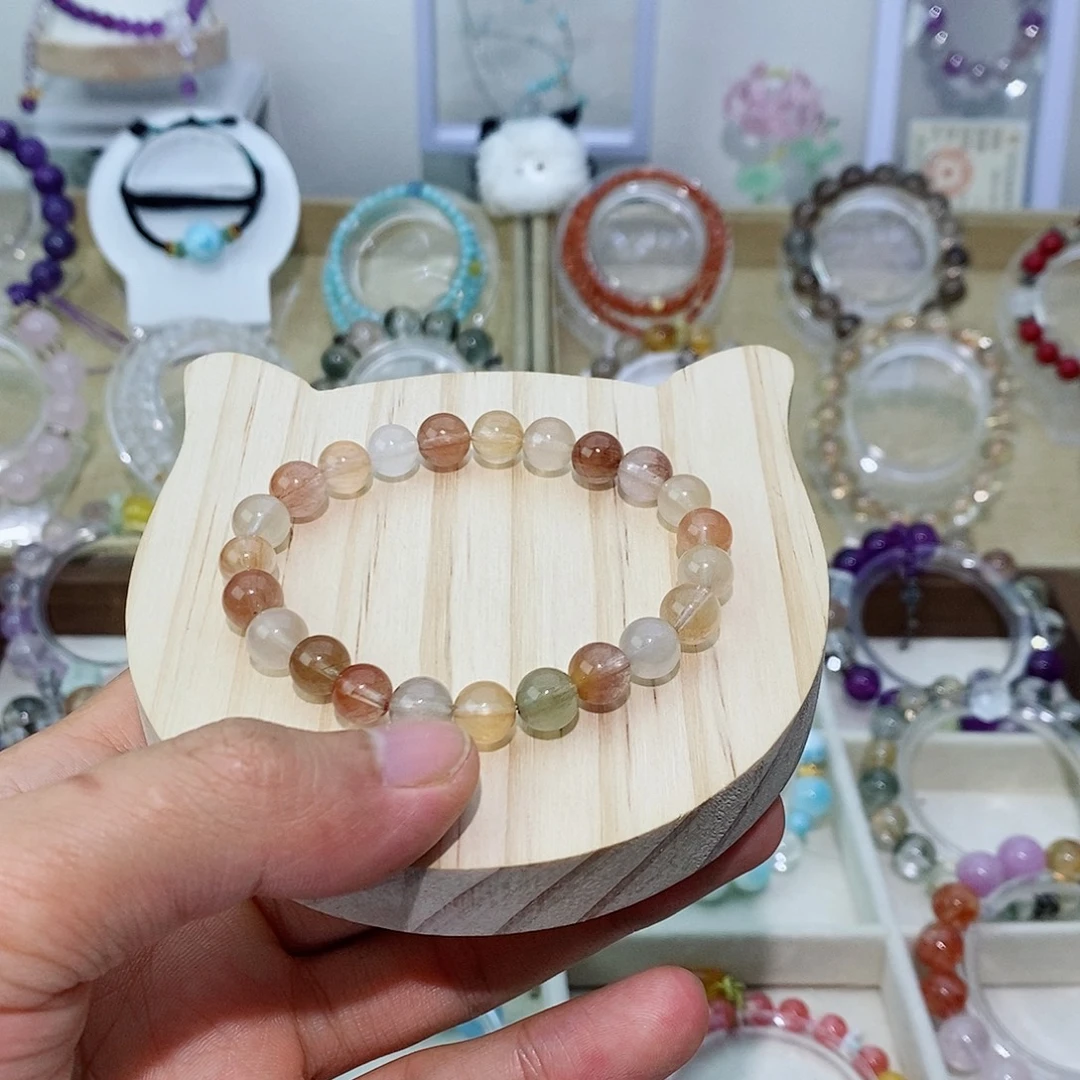 水晶银S925镶嵌手链兔毛手串