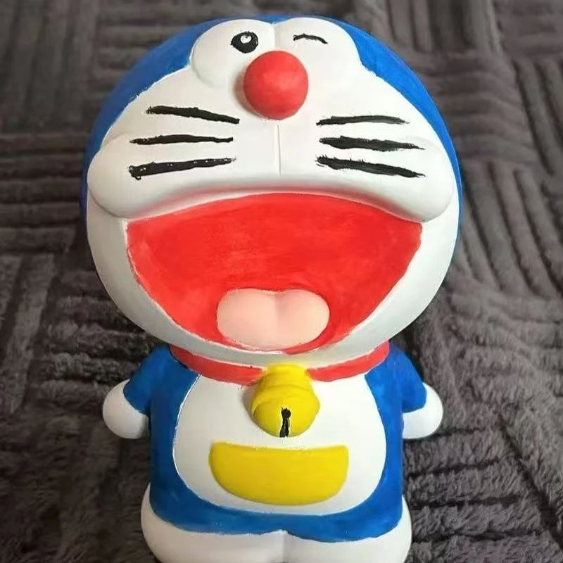 大号哆啦A梦石膏娃娃白胚创意diy涂色彩绘亲子互动玩具